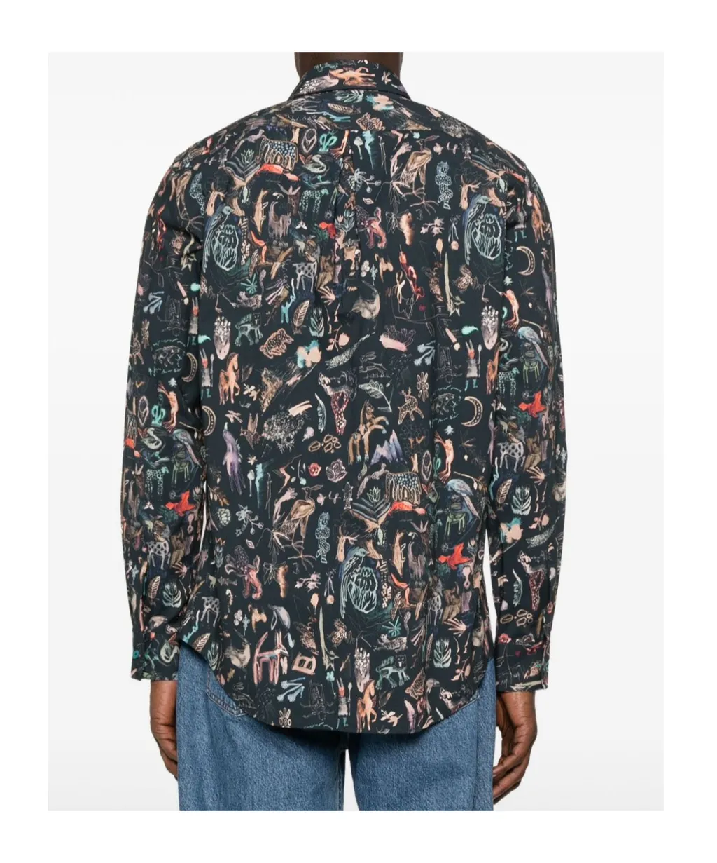 Animal-Print Long-Sleeved Shirt