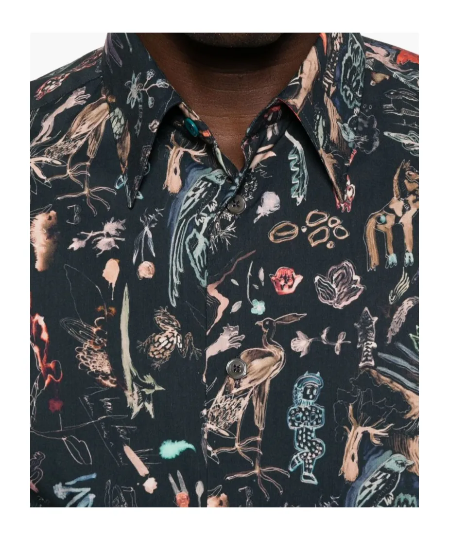 Animal-Print Long-Sleeved Shirt