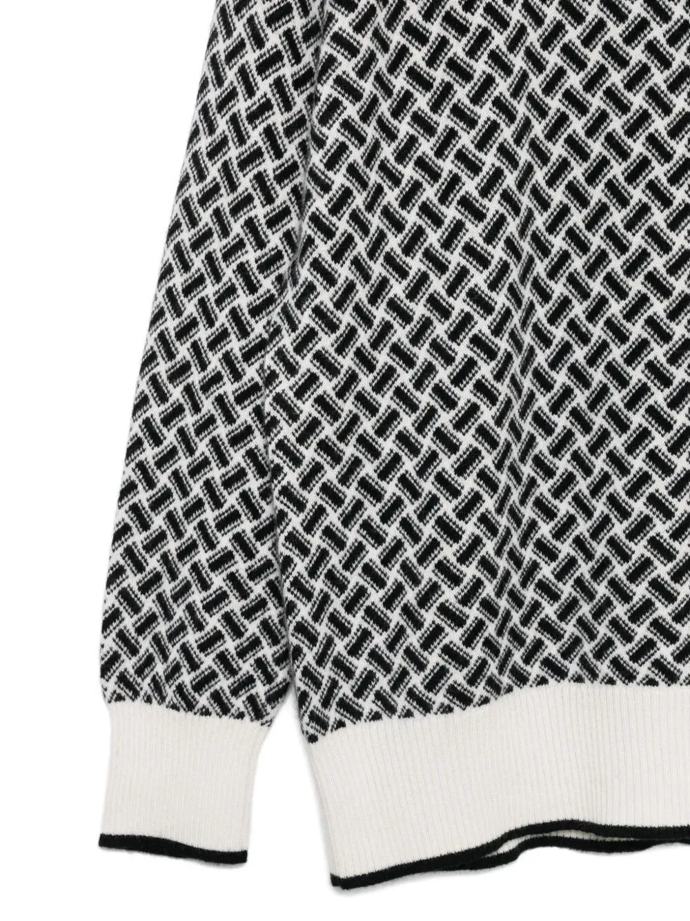Geometric-Pattern Turtleneck Sweater
