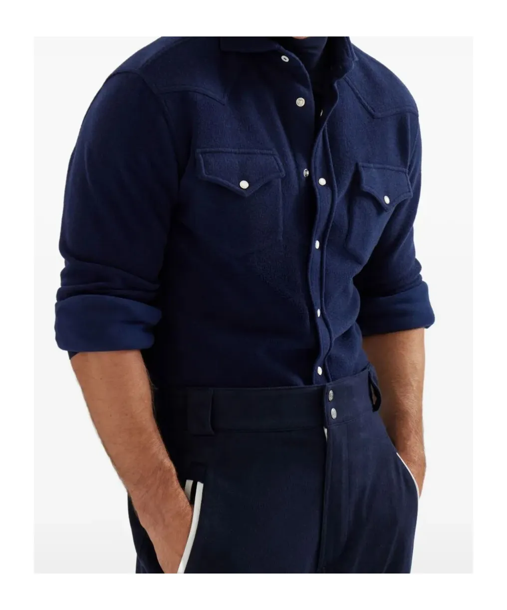 Brunello Cucinelli Patch Chest Pocket Western Shirt