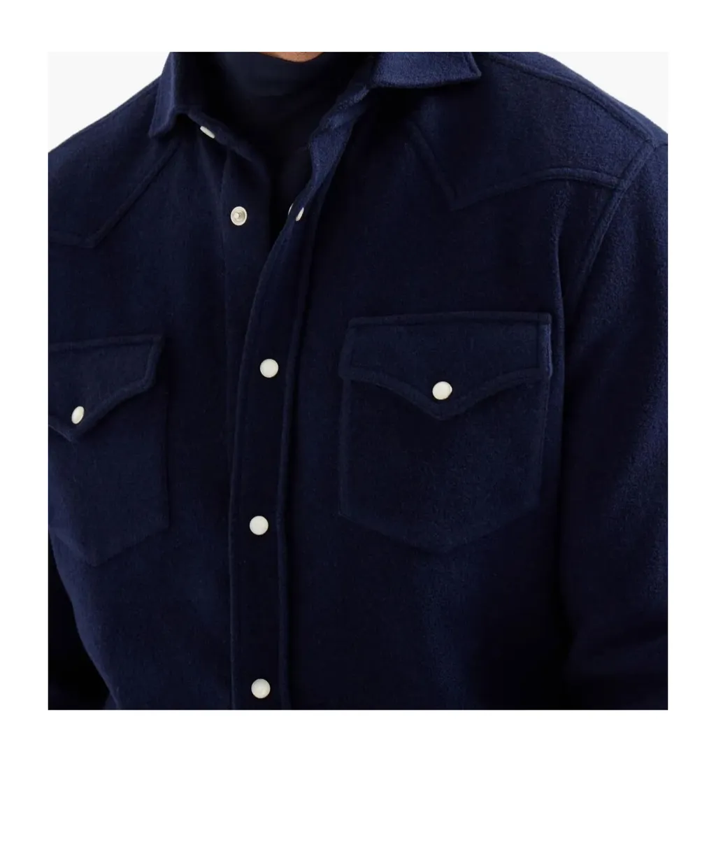 Brunello Cucinelli Patch Chest Pocket Western Shirt