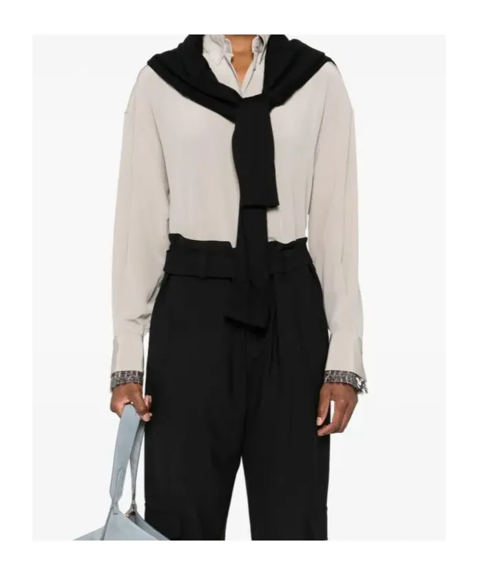 Sequin-Embellished Silk Shirt