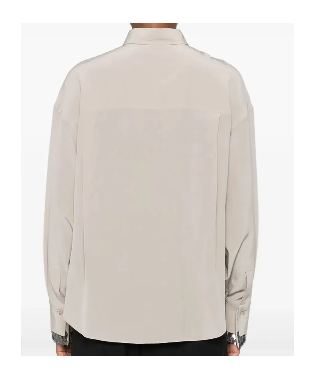 Sequin-Embellished Silk Shirt