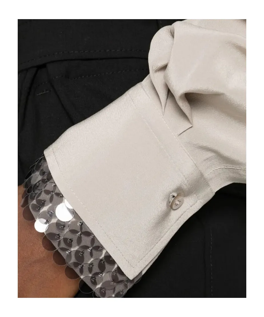 Sequin-Embellished Silk Shirt