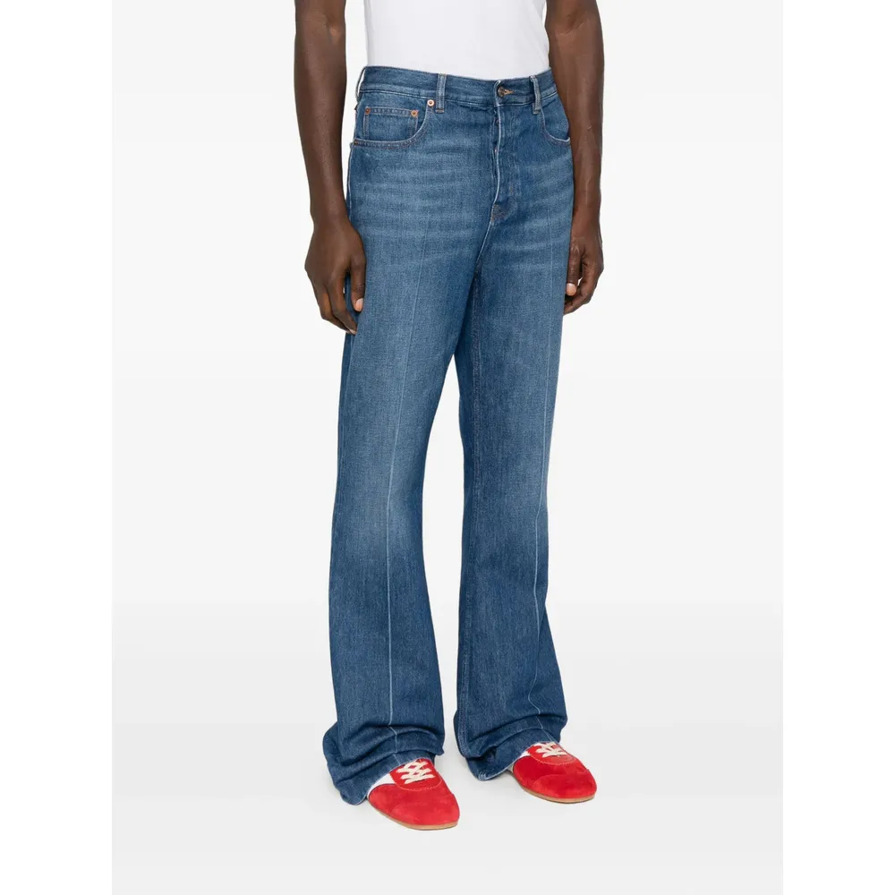 Valentino	Logo Patch Flared Jeans