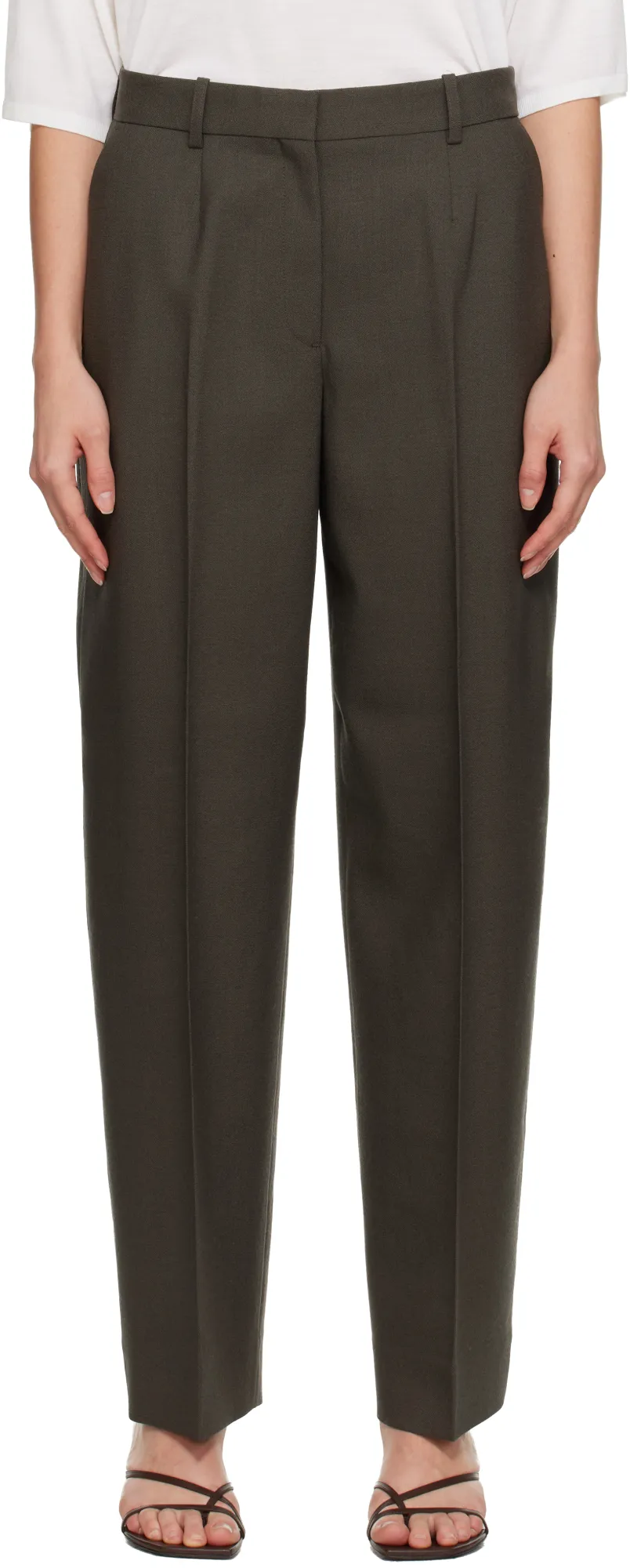 Wide Tailored Trousers Forest