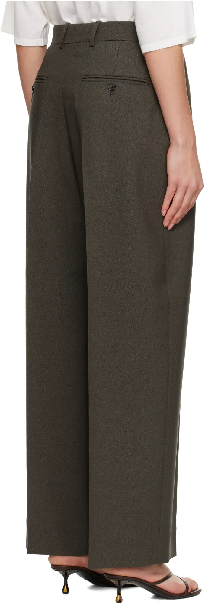 Wide Tailored Trousers Forest