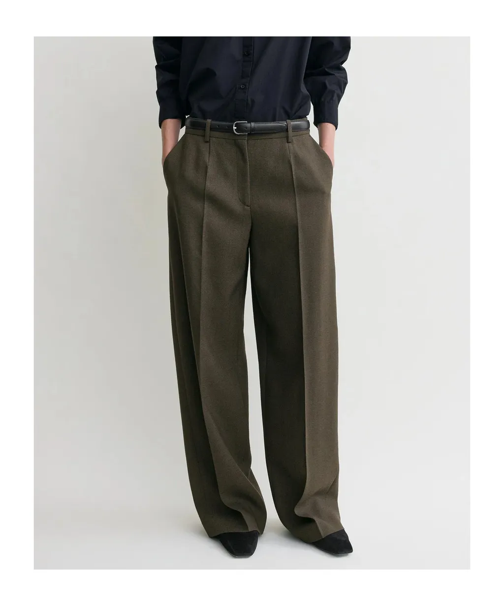 Wide Tailored Trousers Forest