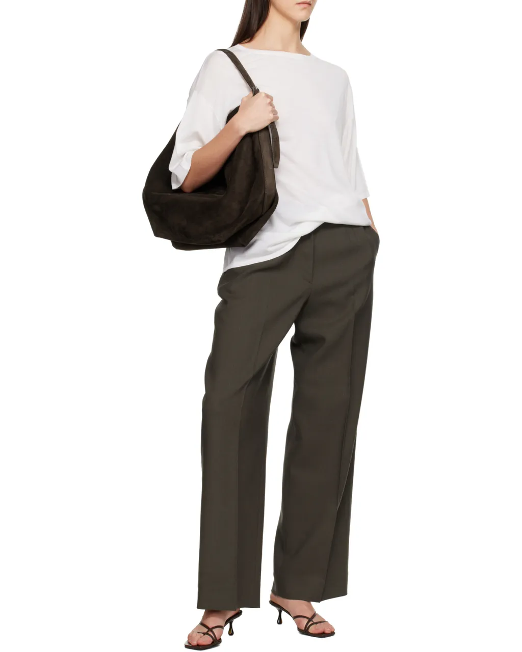 Wide Tailored Trousers Forest