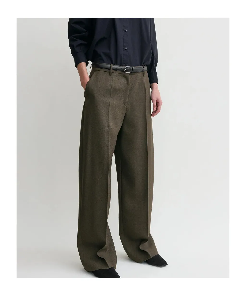 Wide Tailored Trousers Forest