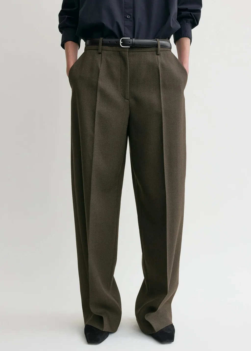 Wide Tailored Trousers Forest