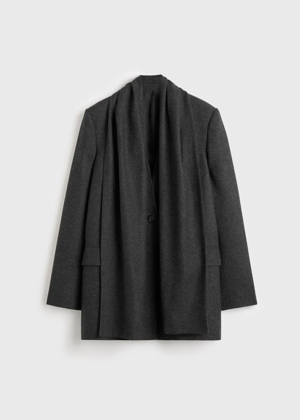 Totme Single-Buttoned V-Neck Cape Blazer