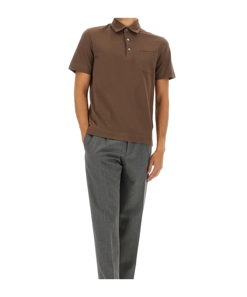 Zegna Short-Sleeved Buttoned Polo Shirt