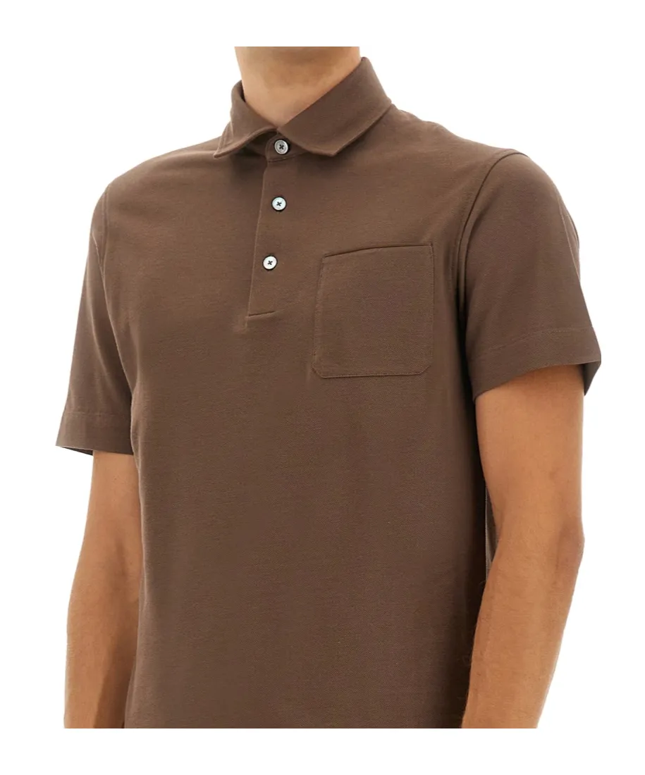Zegna Short-Sleeved Buttoned Polo Shirt