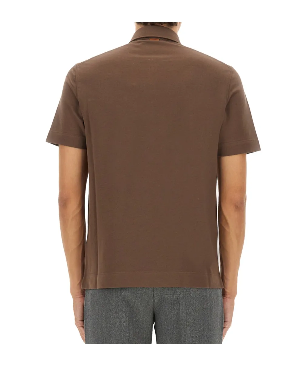 Zegna Short-Sleeved Buttoned Polo Shirt