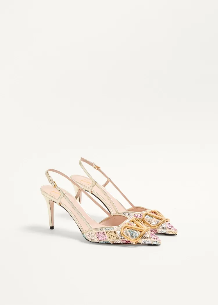 Vlogo Signature Slingback DÉColleté With Rhombelle Embroidery 80Mm