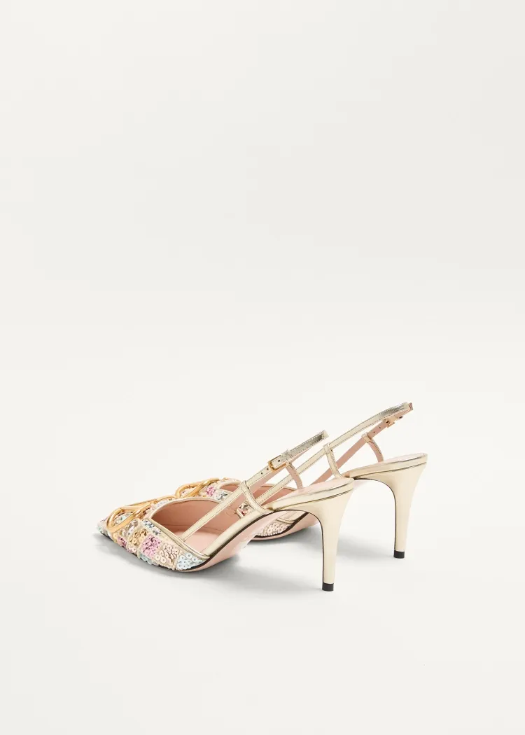 Vlogo Signature Slingback DÉColleté With Rhombelle Embroidery 80Mm