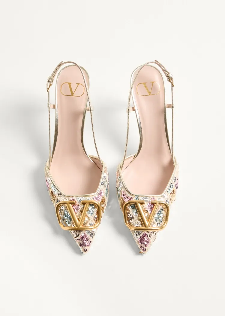 Vlogo Signature Slingback DÉColleté With Rhombelle Embroidery 80Mm