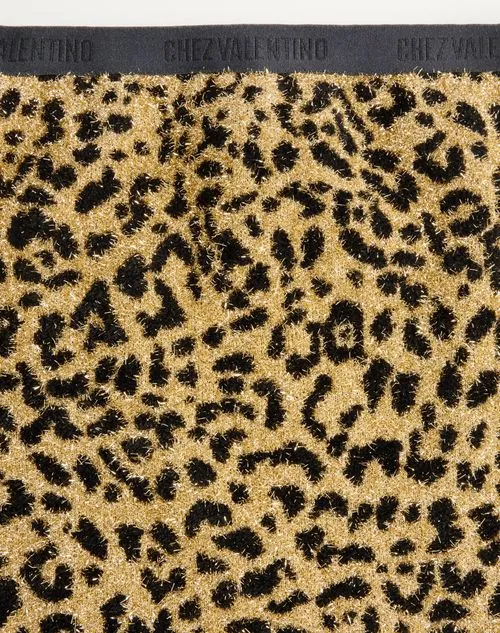 Leopard-Print Lurex Miniskirt