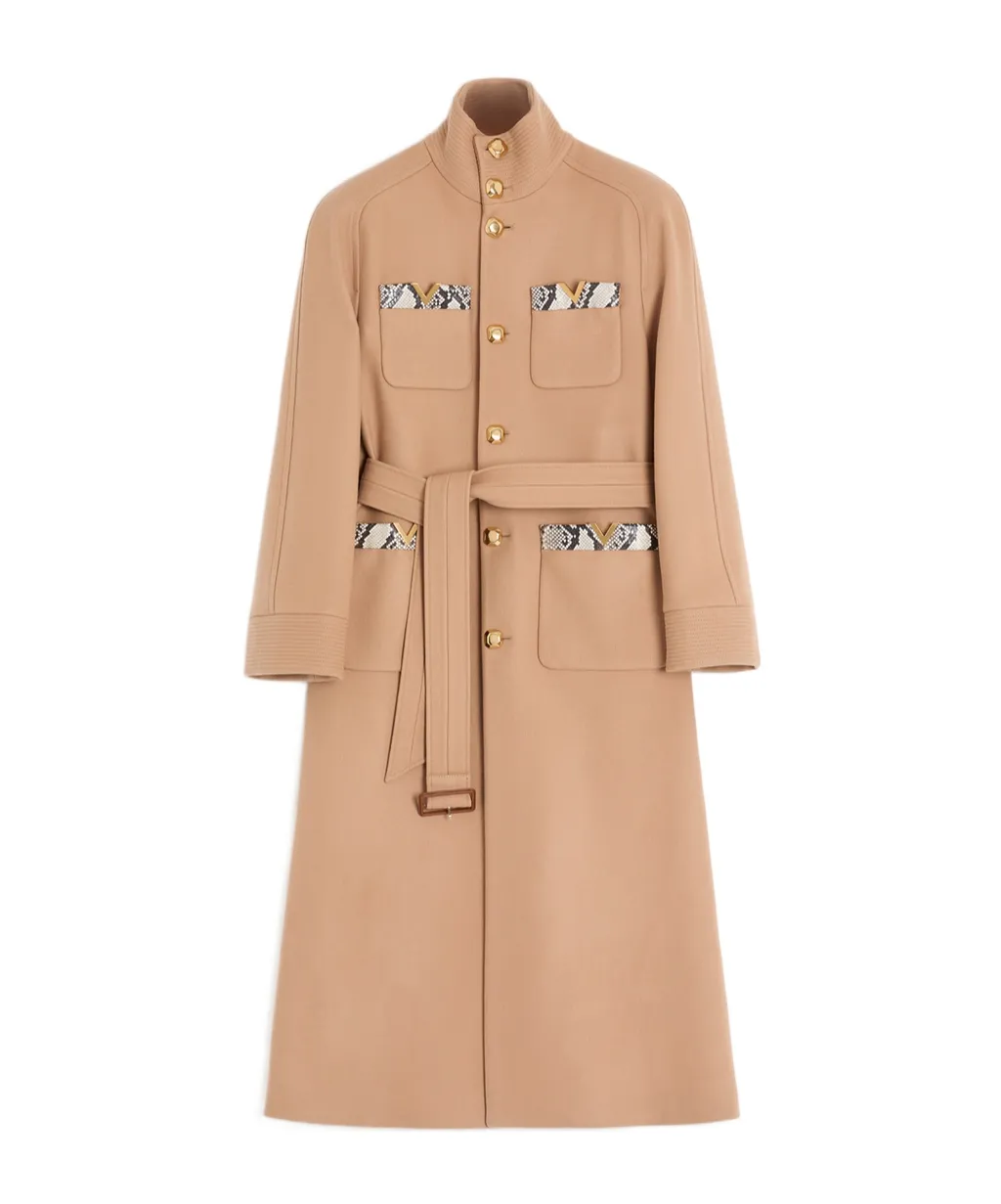 Double-Breasted Wool Trench Coat