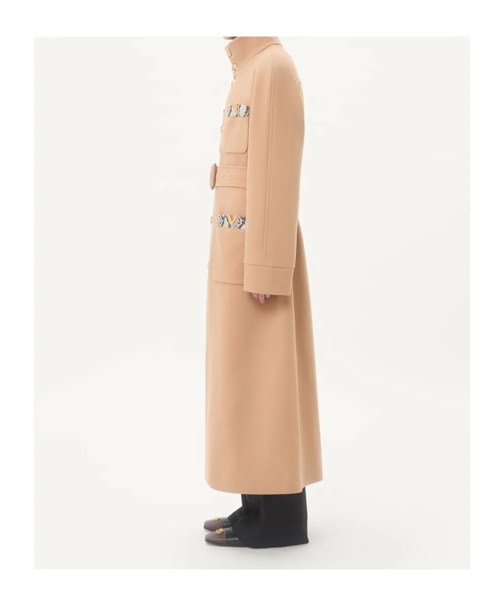 Double-Breasted Wool Trench Coat