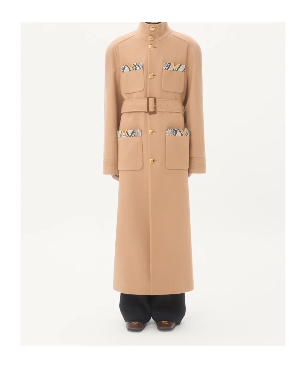 Double-Breasted Wool Trench Coat
