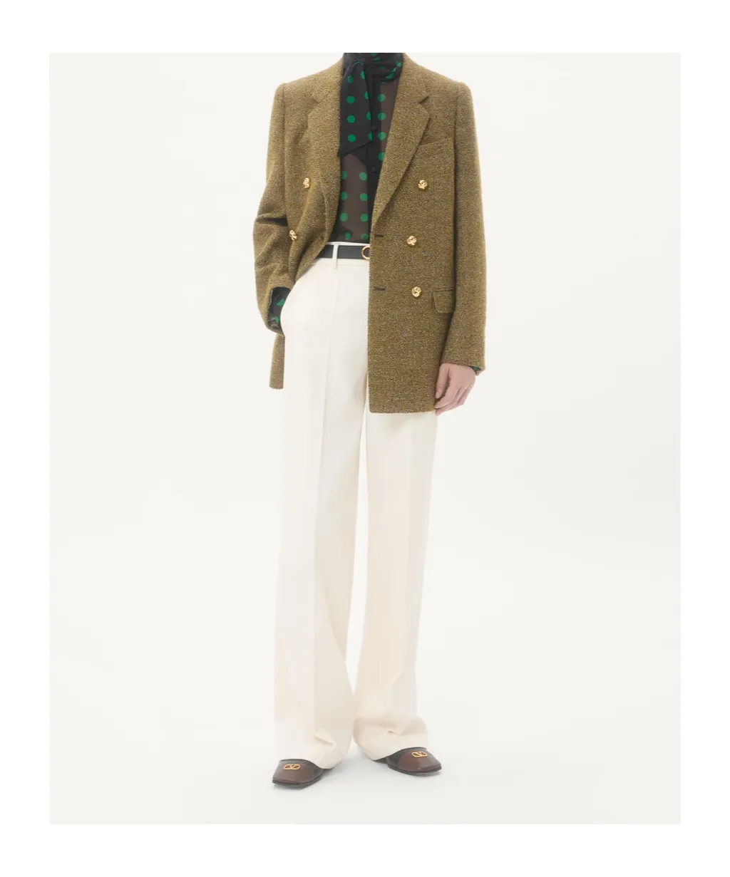 Valentino Pleat Detailed Wide Leg Pants