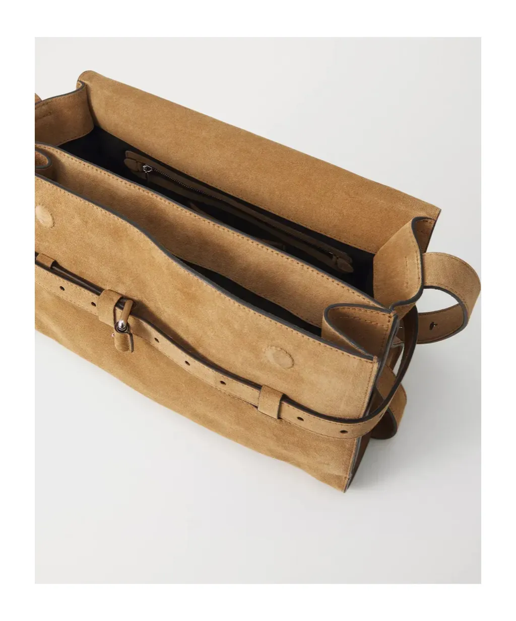 Belted Suede Messenger Bag