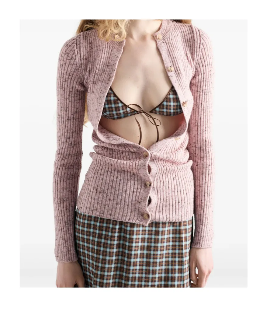 Prada Ribbed Knit Cardigan