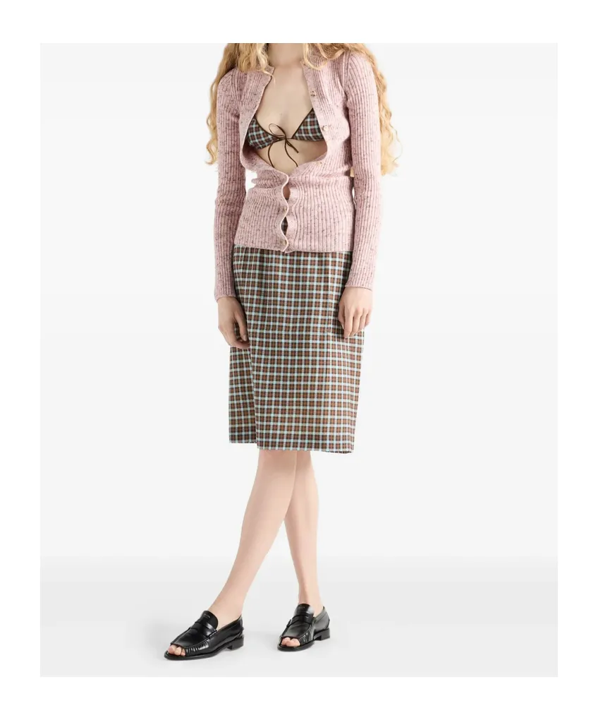 Prada Ribbed Knit Cardigan