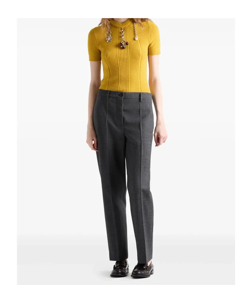 Prada Charm-Embellishment Knitted Top