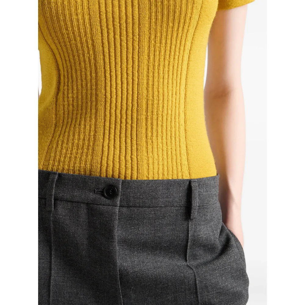 Prada Charm-Embellishment Knitted Top