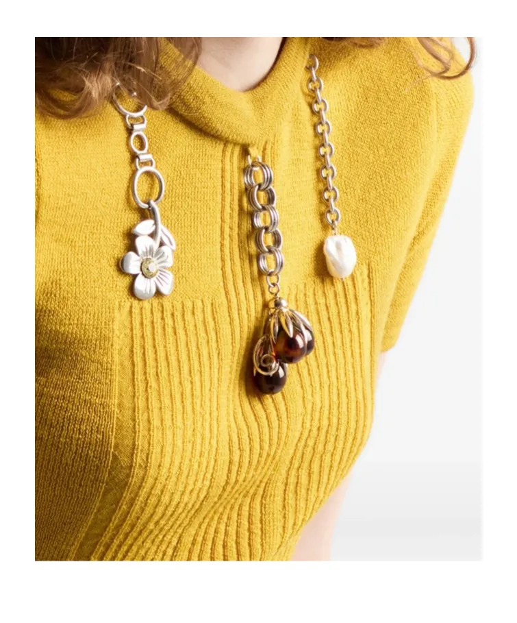 Prada Charm-Embellishment Knitted Top