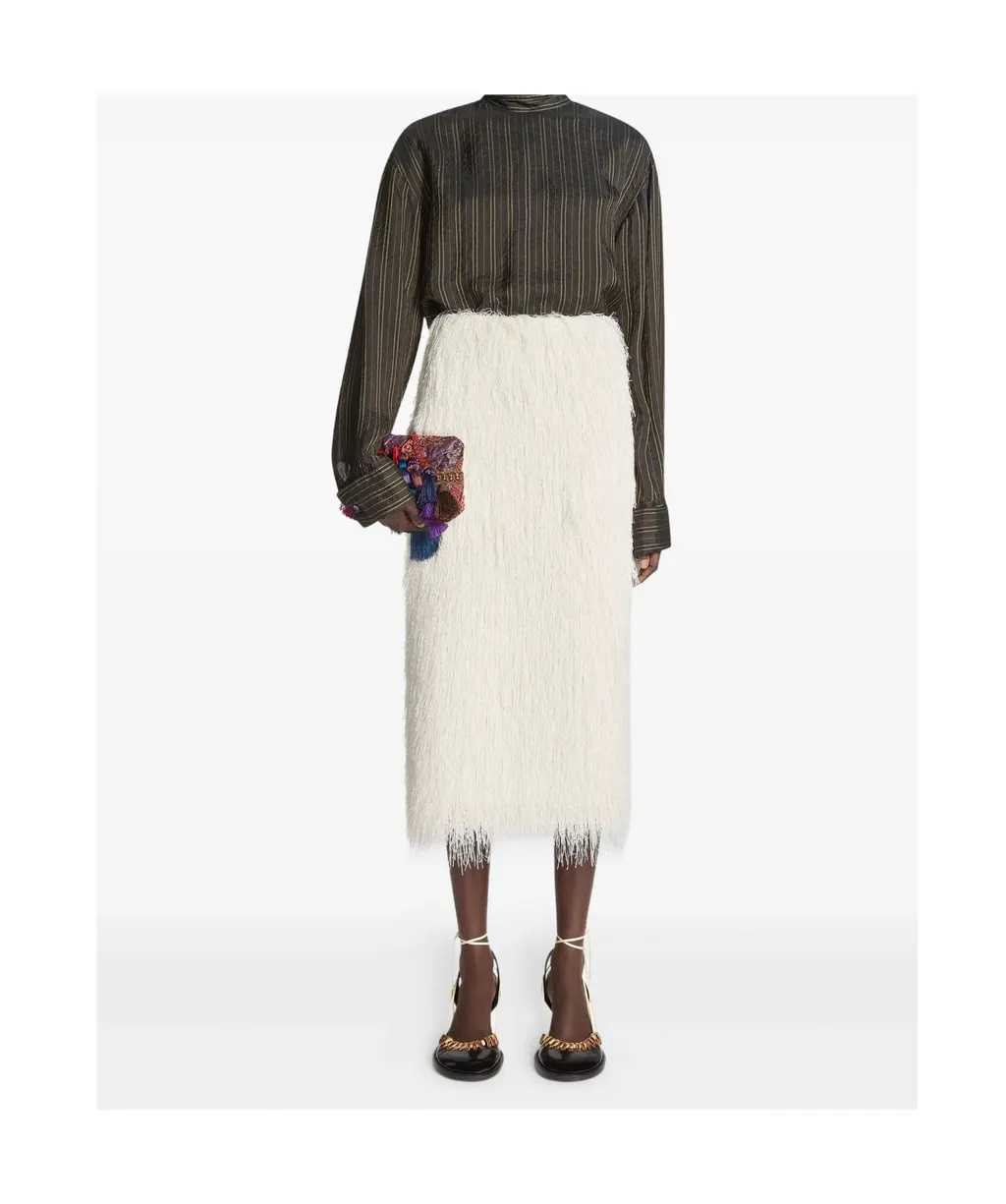 Dries Van Noten Fringed Skirt