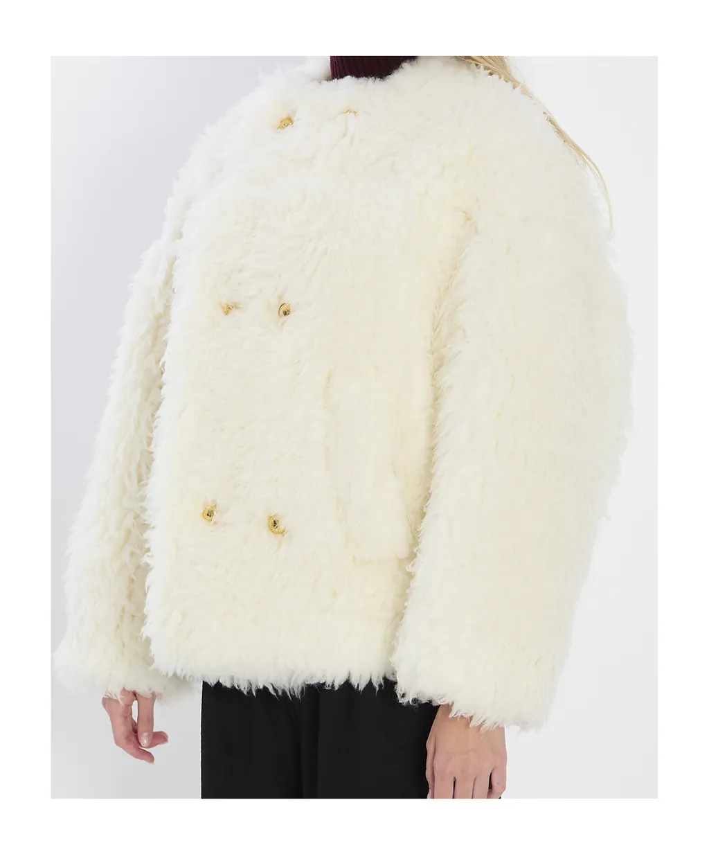 Coat In Fluffy Wool