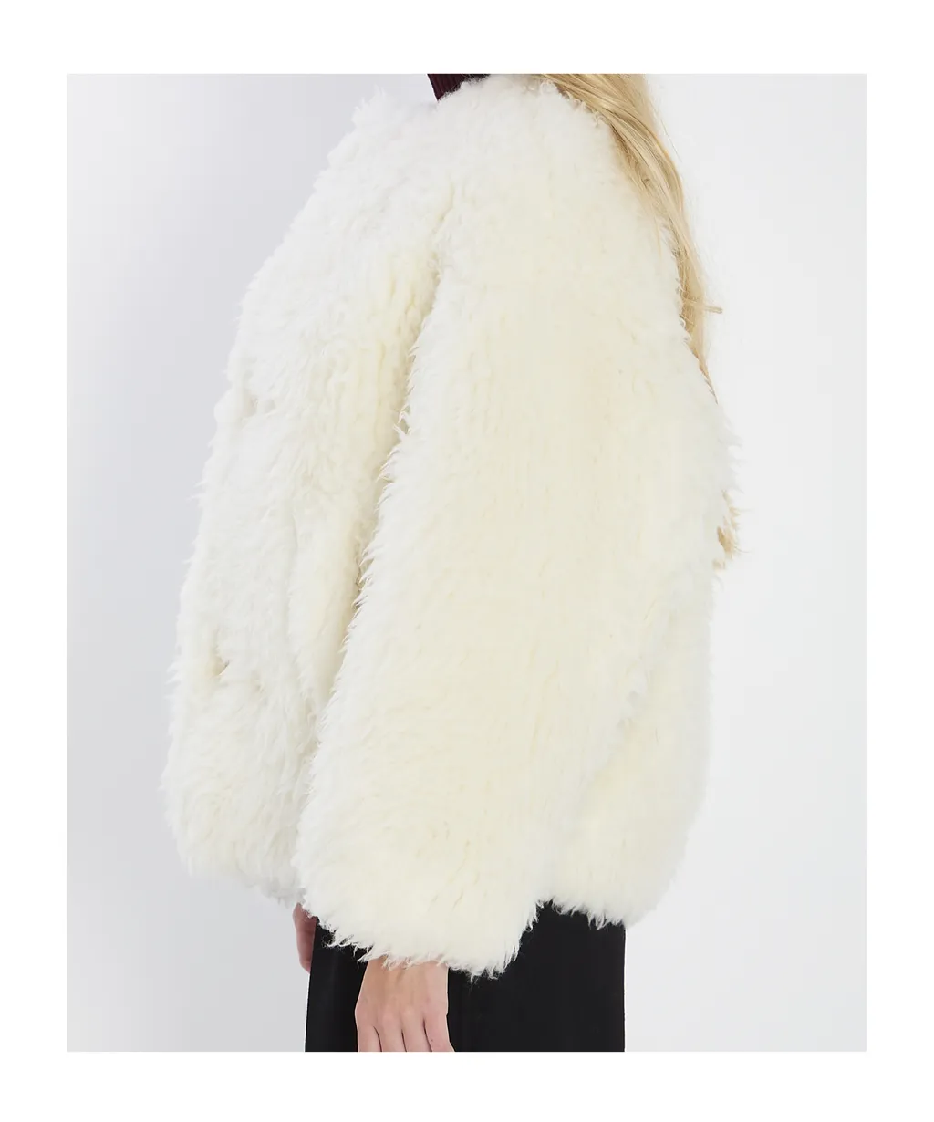 Coat In Fluffy Wool