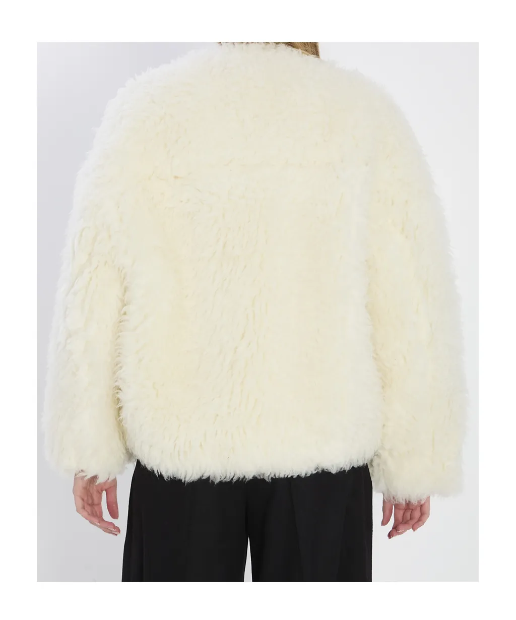 Coat In Fluffy Wool
