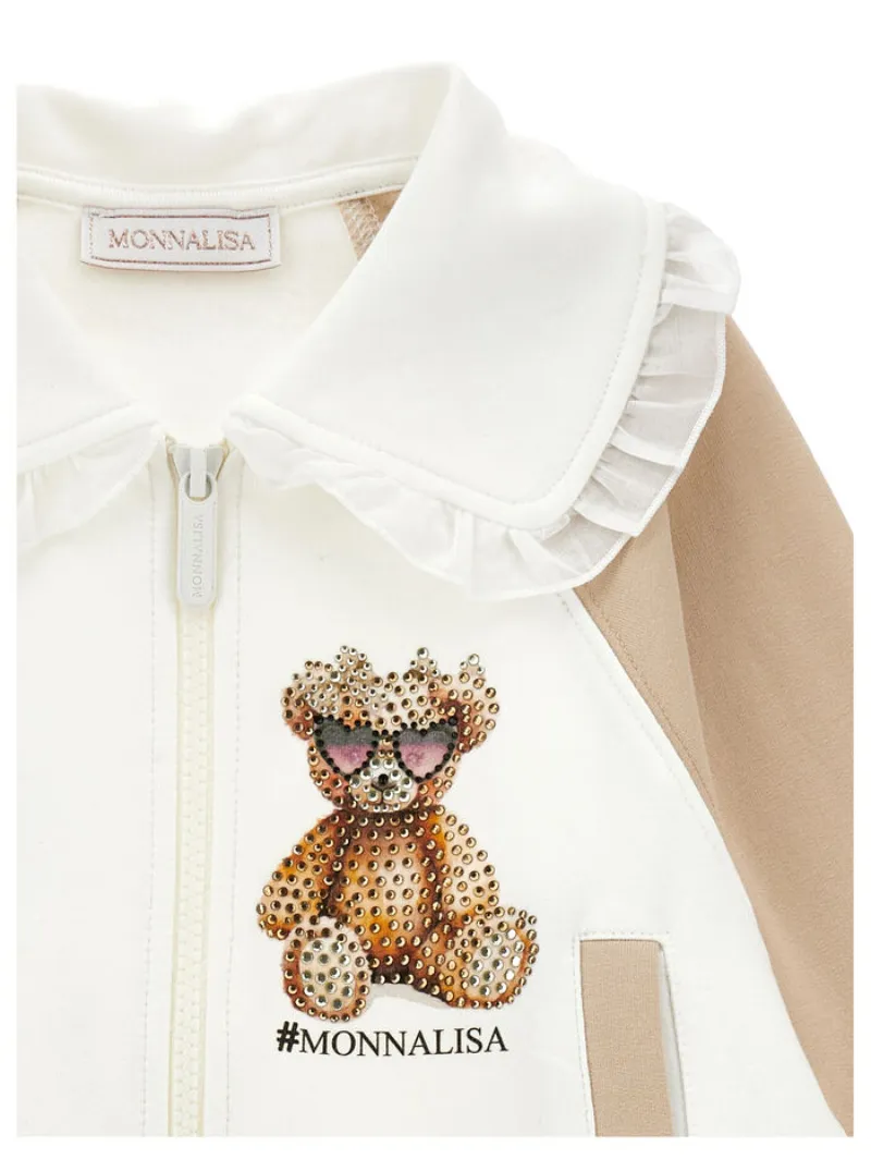 Monnalisa Teddy Monnalisa Two-Tone Sweatshirt