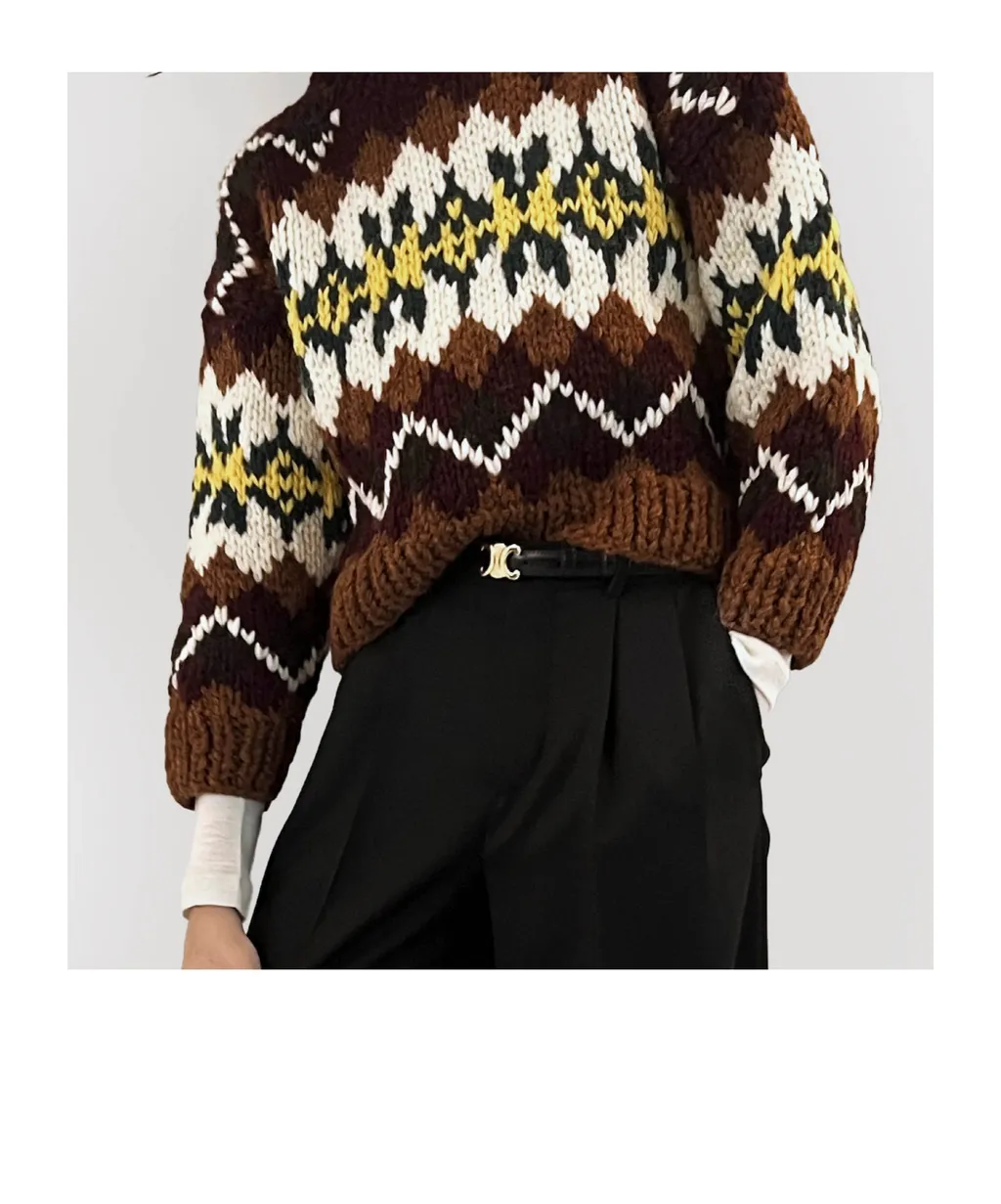 Crewneck Sweater In Fair Isle Wool