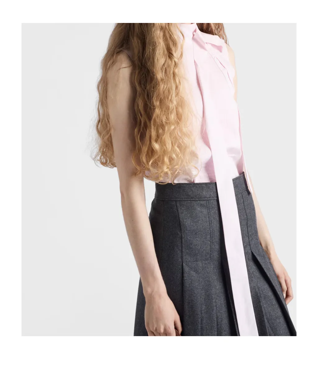 Embroidered Poplin Top