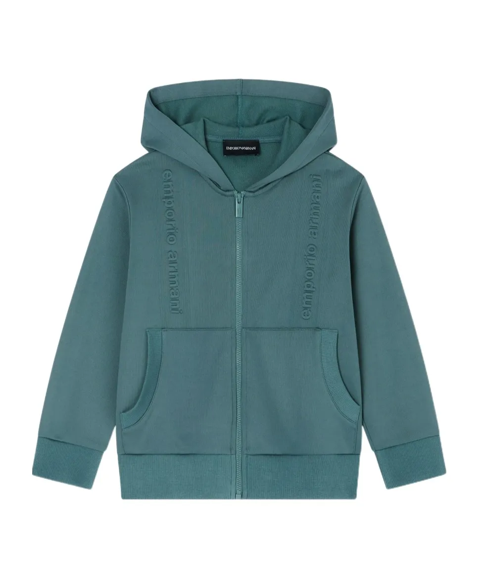 Hooded Logo-Detail Zip-Up Sweatshirt