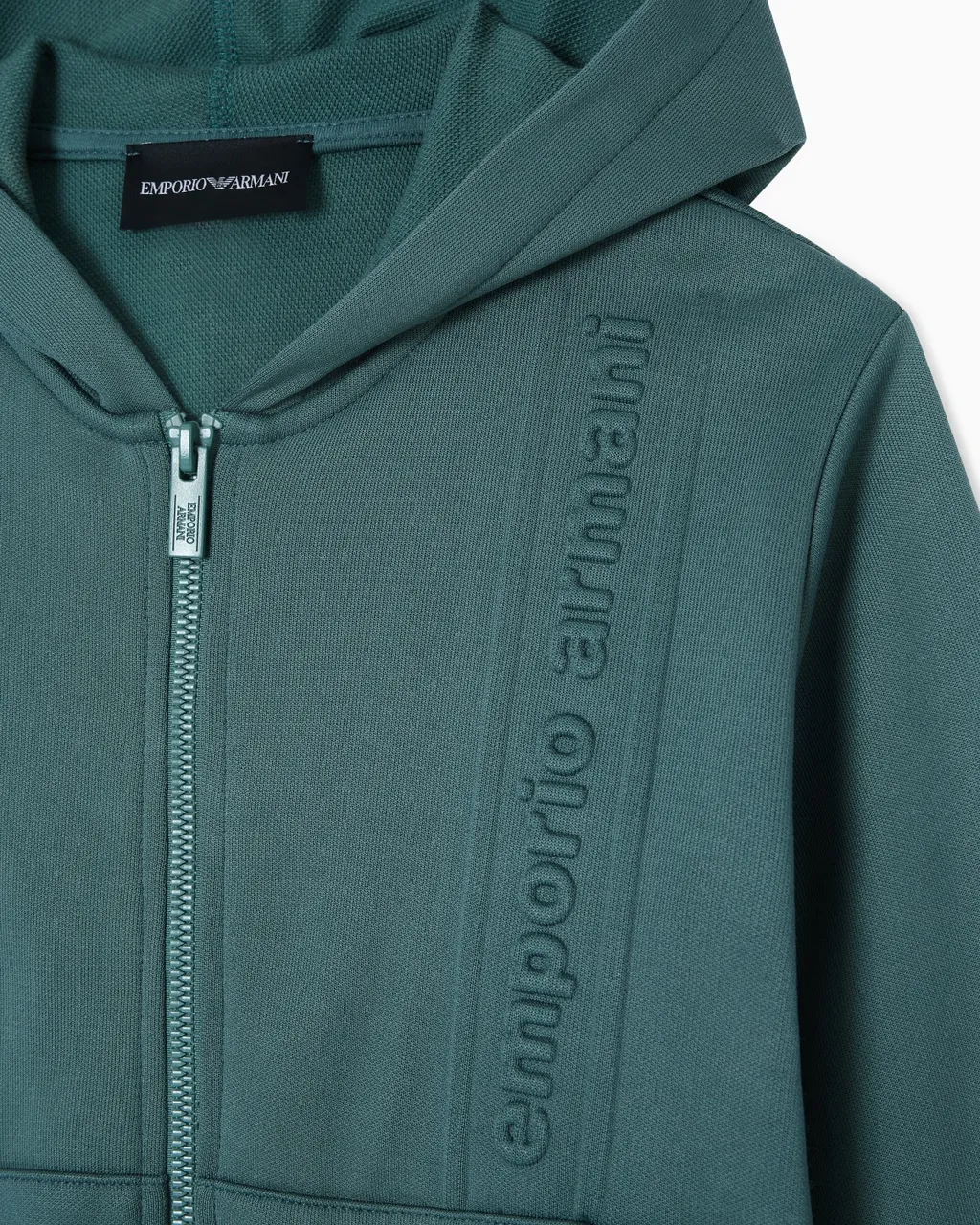 Hooded Logo-Detail Zip-Up Sweatshirt