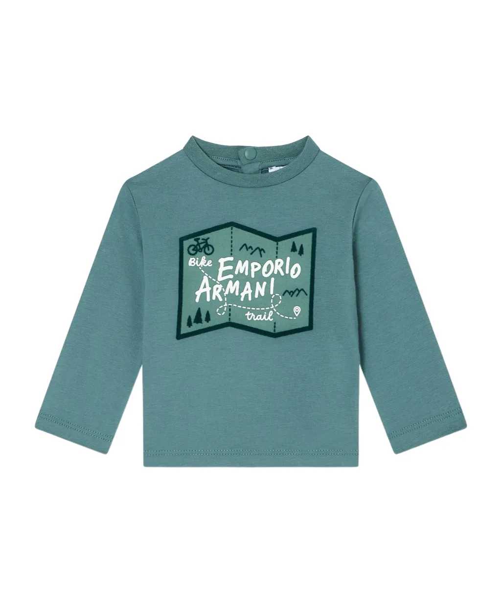 Map-Print Long-Sleeve T-Shirt
