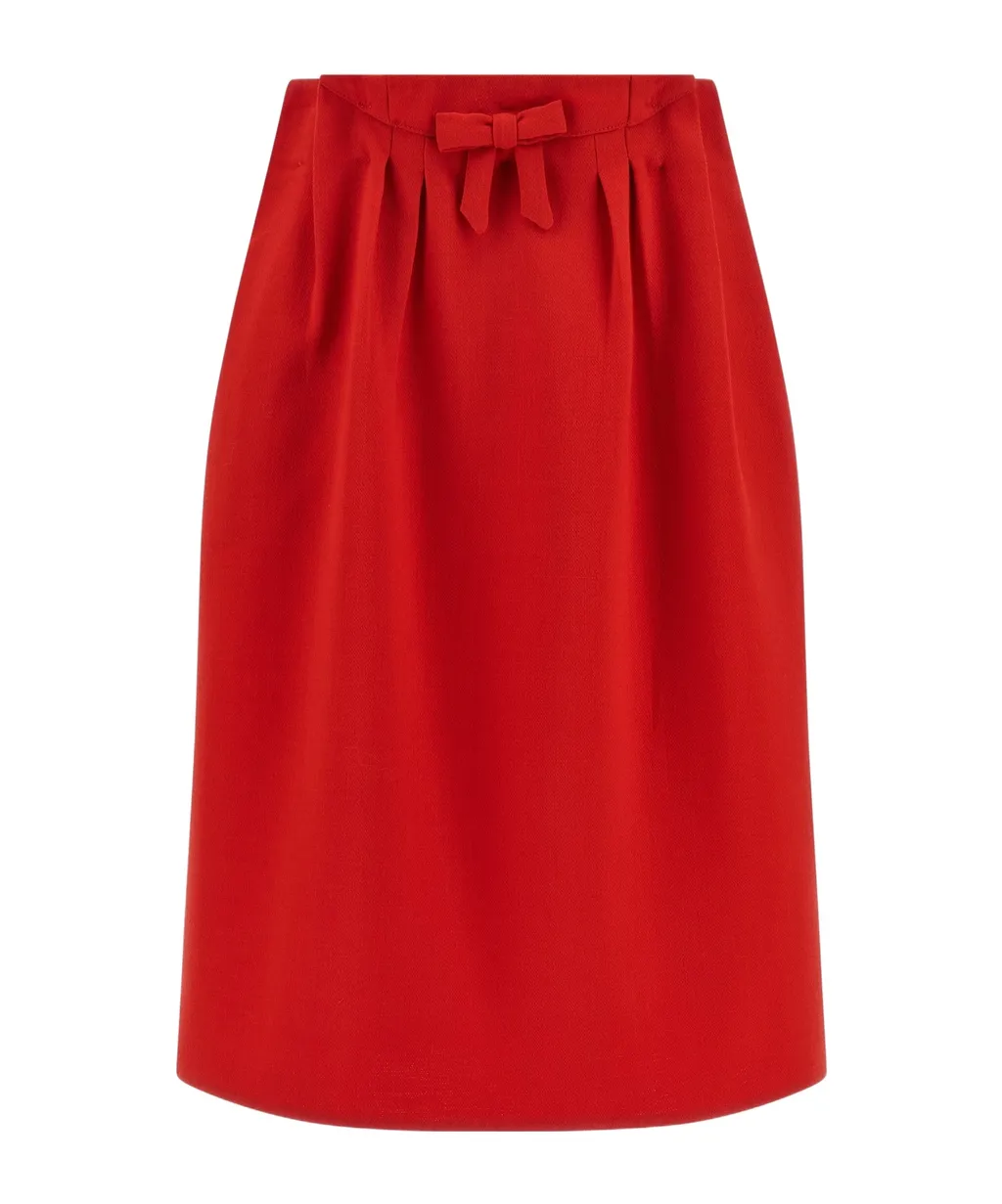 Prada Bow-Detailed Midi Skirt