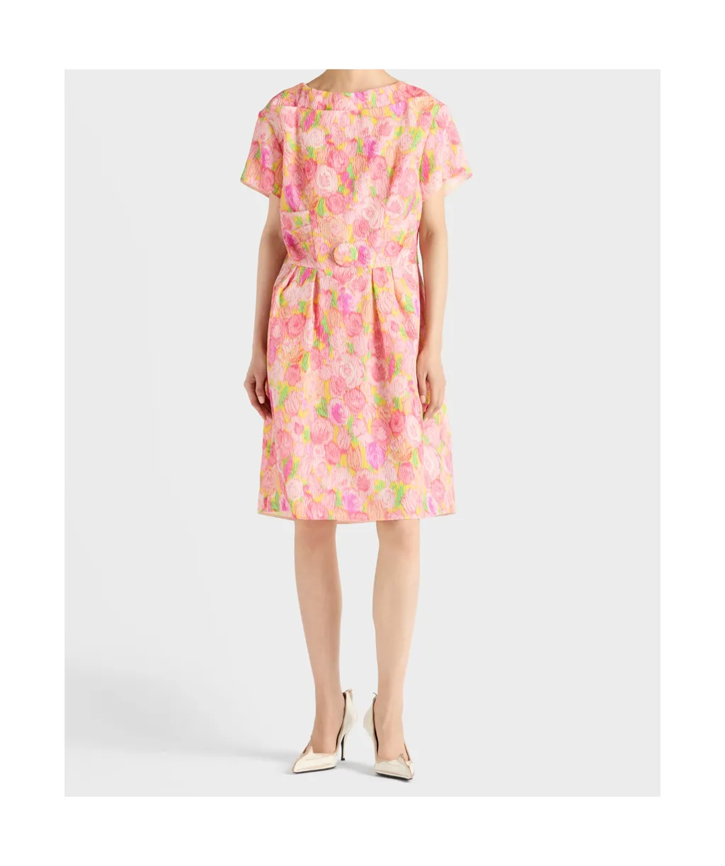 Prada Floral-Printed Short-Sleeved Dress