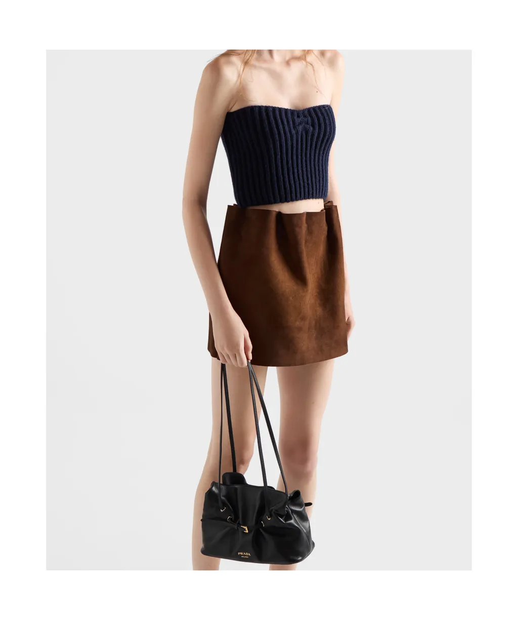 Prada Elasticated-Waistband Mini Skirt
