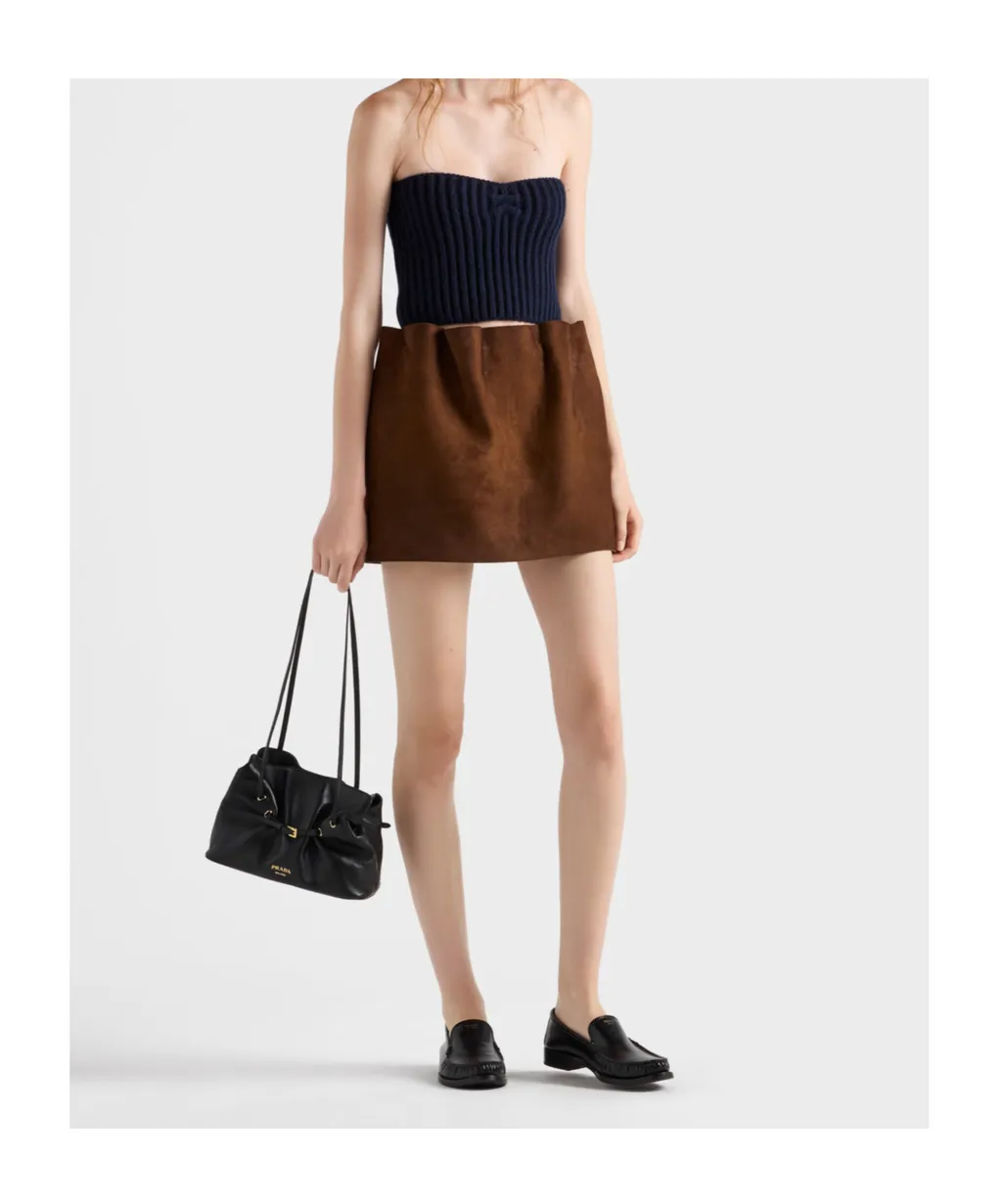 Prada Elasticated-Waistband Mini Skirt