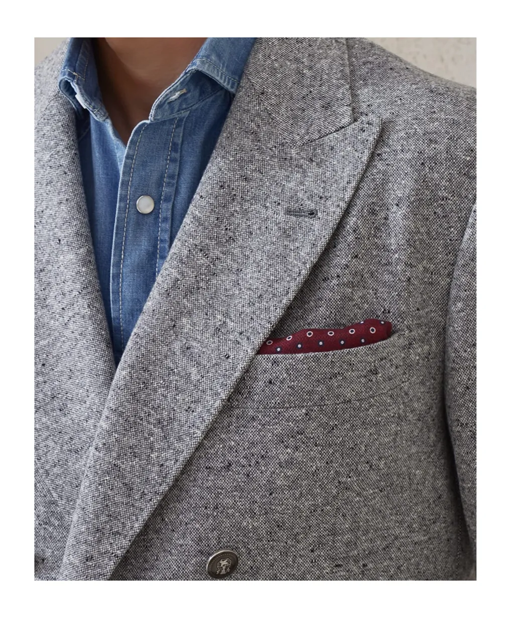 Brunello Cucinelli Grisaille One-And-A-Half Breasted Deconstructed Blazer