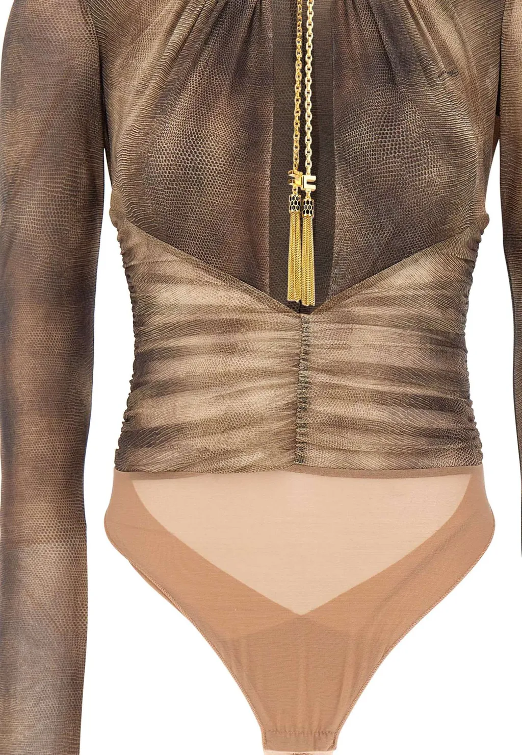 Elisabetta Franchi Printed Necklace Bodysuit