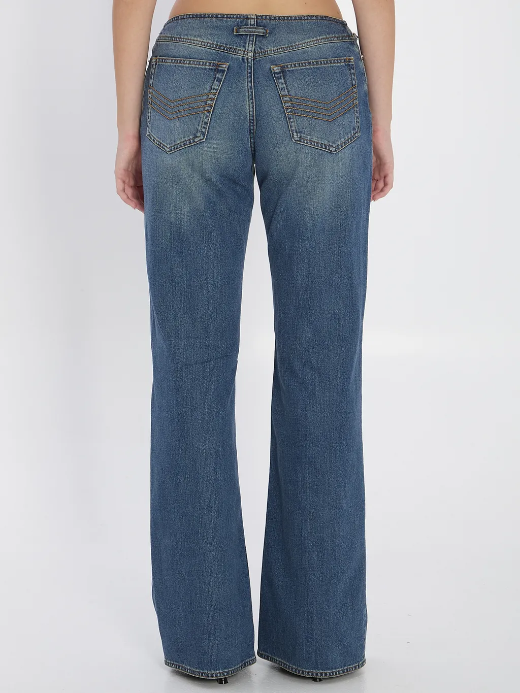 Denim Front Zipped Trousers